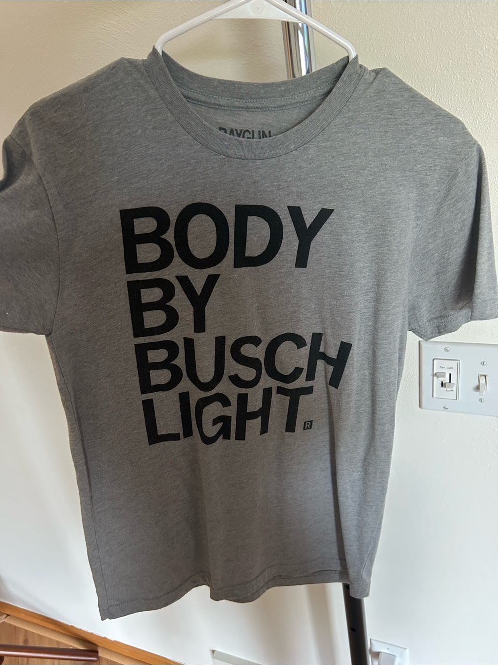 'Body By Busch Light' Gray Short Sleeve Tee